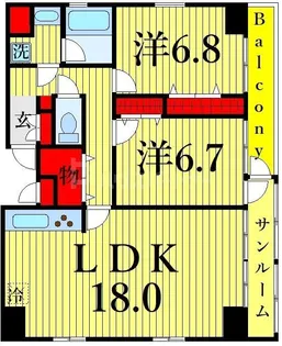 ジェネラスパレス【6階】の間取り