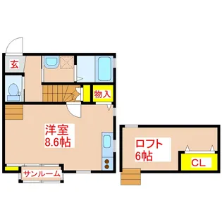 フェリスタ荒田【2階】の間取り