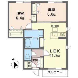 アン ガルド マルシェI【1階】の間取り