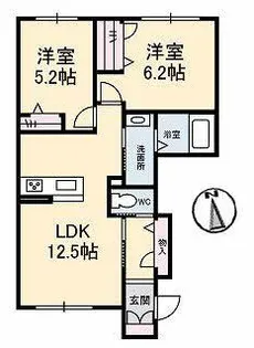 ラ・パーチェ ナガオカE棟【1階】の間取り