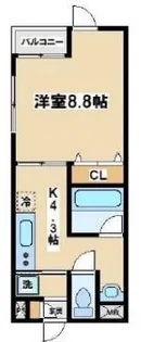 サンパラッツオ六番館 当社管理物件【4階】の間取り