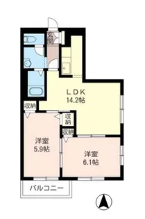 コンフタブル【2階】の間取り