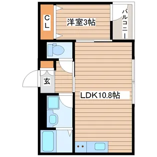 ビファイン泉中央【1階】の間取り