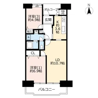 UR光が丘パークタウン四季の香弐番街【14階】の間取り