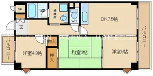 ブランシェ高安【5階】の間取り