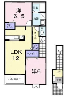 シャン・ド・フルール【2階】の間取り