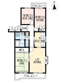 URアーバンハイツ南前川【5階】の間取り