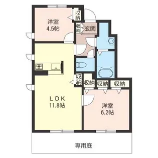 ロンシャンB【1階】の間取り