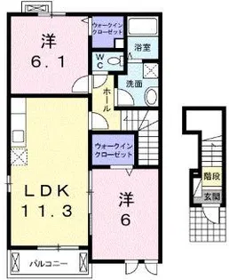 リバーサイド紫雲【2階】の間取り