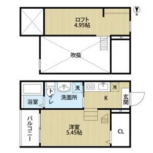 外新町フォート【2階】の間取り