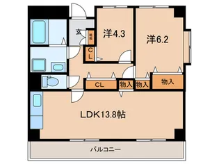 フィリシティートダパーク【4階】の間取り