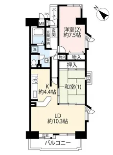 UR神代【6階】の間取り