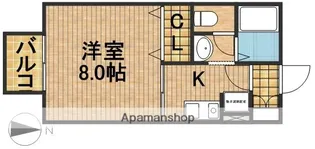 ハイツせみじまII【2階】の間取り