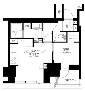 プラウドタワー芝浦【28階】の間取り