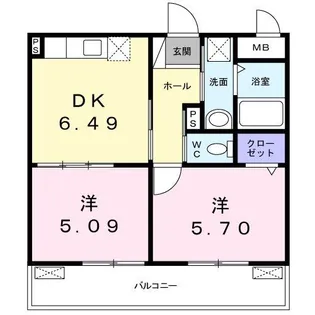 シャテーニュ プレリー【2階】の間取り