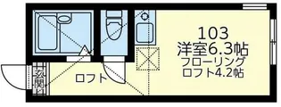 ユナイト東門前ロベルト・メルル【1階】の間取り