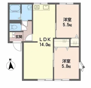 サンディスク米山 A棟【1階】の間取り