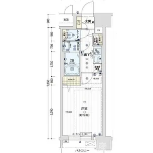 ワールドアイ難波南PORTA【11階】の間取り