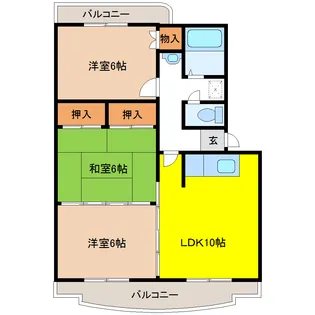 フラワーハイム国府【2階】の間取り