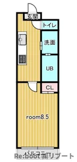 ジェノヴィア原木中山【3階】の間取り