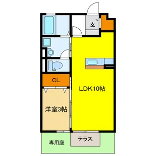 岐阜県岐阜市領下7【アパート】の間取り