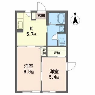 パセオわかば G【1階】の間取り