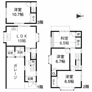 大阪府枚方市高田2【一戸建】の間取り