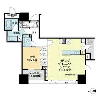 クラッシィハウス大手町ザ・スイート【8階】の間取り