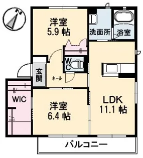 アド・グランデ II棟【3階】の間取り