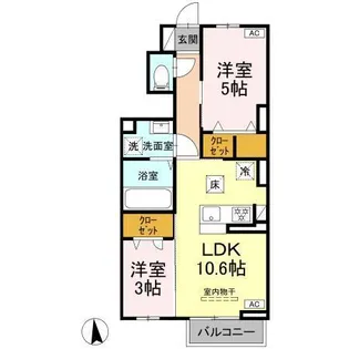 【新築】D-ROOM八本松東【1階】の間取り