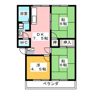 パナハイツ矢島【2階】の間取り