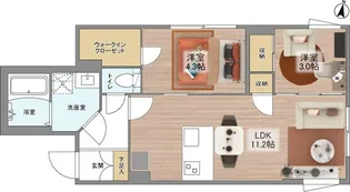 ウェルスクエア方南町II【3階】の間取り
