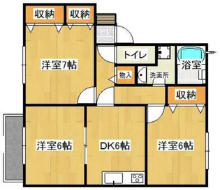 プレイヤード北長瀬B棟【2階】の間取り