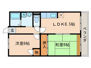 ドミール瀬田【3階】の間取り