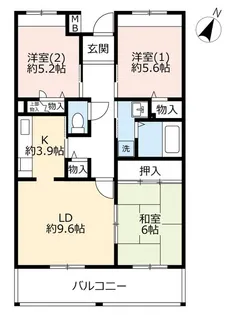 URルゼフィール井吹台【2階】の間取り