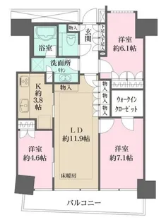 エムエムタワーズフォレシスL棟【5階】の間取り
