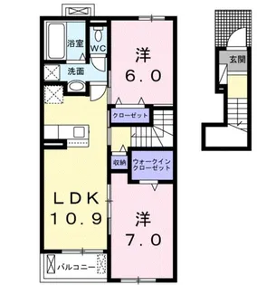 2LDKの間取り画像