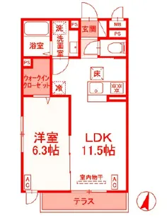 D’Tribute横濱鶴見【1階】の間取り