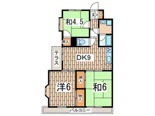 ヒルトップ元久保【1階】の間取り