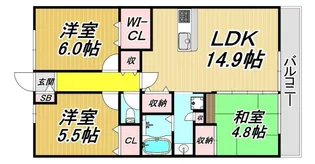 プラウドシティ塚口マークスカイ【5階】の間取り