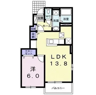 大阪府羽曳野市東阪田【アパート】の間取り