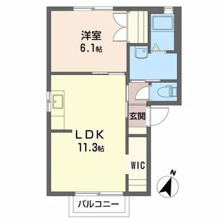 ケミカル・ワンA【2階】の間取り