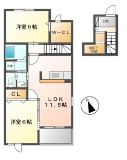 リバーサイドシティ B棟【2階】の間取り