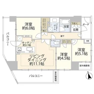 ヴィークコート赤塚新町【11階】の間取り