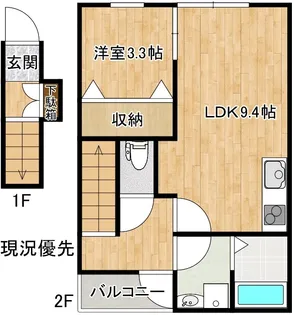 ジャスティス・壱番館【2階】の間取り
