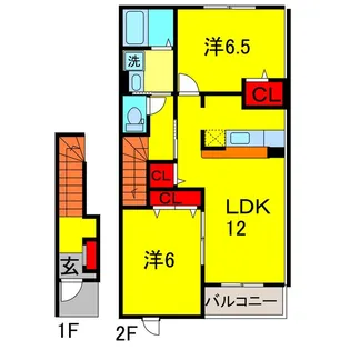 千葉県市原市千種7【アパート】の間取り