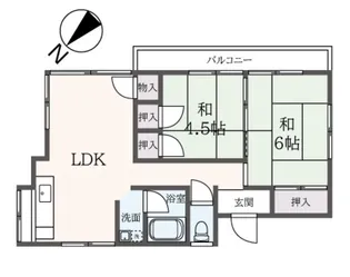 タカイチハイツB【1階】の間取り