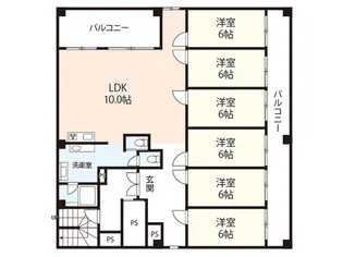 シムラハイコーポ【7階】の間取り