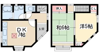 大阪府大阪市東淀川区東淡路4【一戸建】の間取り