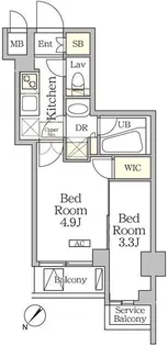 アジールコート池尻大橋【3階】の間取り